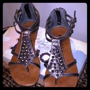 Mudd gunmetal studded gladiators